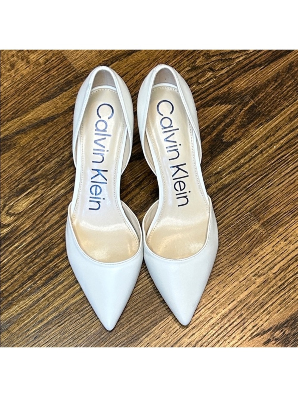 Calvin Klein Ivory Pointed-Toe D'Orsay Pumps